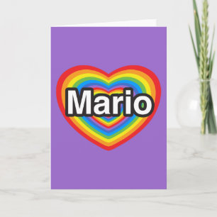 Jag kärlek Mario. Jag kärlekar dig Mario. Hjärta Kort