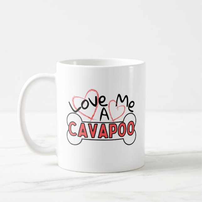 Jag Kärlek Me A Cavapoo | Cavoodle | I Heart Cavap Kaffemugg (Vänster)