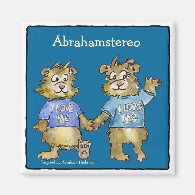 Jag Kärlek Me Tecknad Hamsters Cute Magnet (Framsidan)