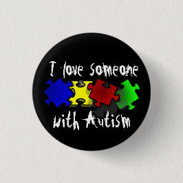 Jag kärlek med Autism Button Knapp