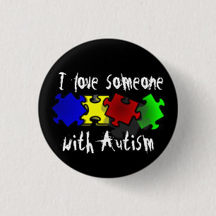 Jag kärlek med Autism Button Knapp