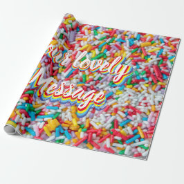 Jag kärlek med ett vackert budskap om sockersprink presentpapper