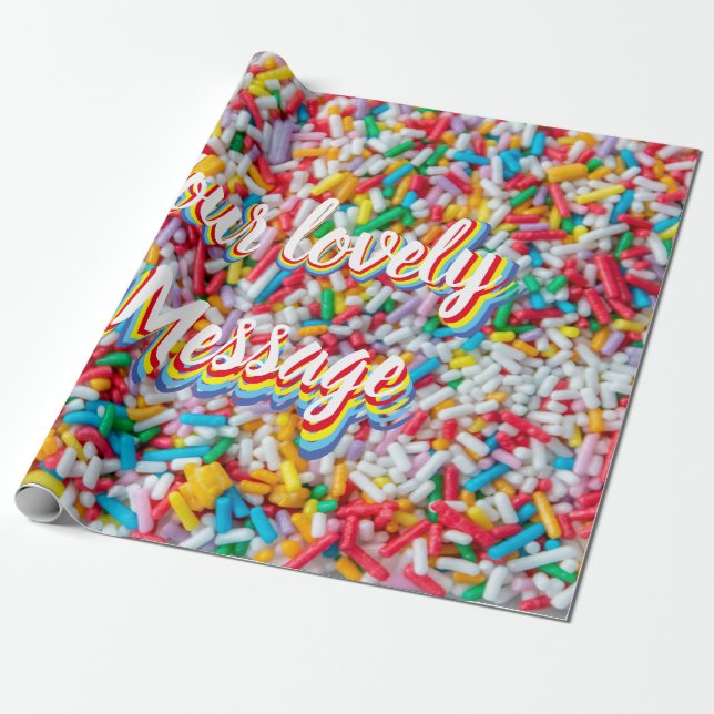 Jag kärlek med ett vackert budskap om sockersprink presentpapper (Utrullad)