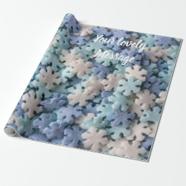 Jag kärlek med ett vackert snöflingor-meddelande! presentpapper