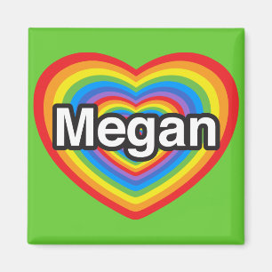 Jag kärlek Megan. Jag kärlek du Megan. Hjärta Magnet