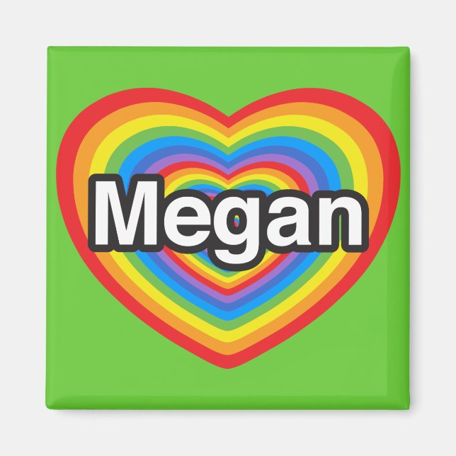 Jag kärlek Megan. Jag kärlek du Megan. Hjärta Magnet (Framsidan)
