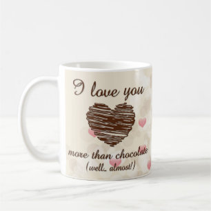 Jag kärlek mer än chokladhjärtan.. rosa kaffemugg
