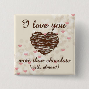 Jag kärlek mer än chokladhjärtan.. rosa knapp