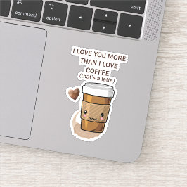 Jag kärlek mer än Kärlek kaffe som är en sen Klistermärken