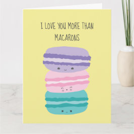 Jag Kärlek mer än Macarons Kawaii Pastel Cute Kort