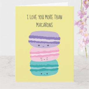 Jag Kärlek mer än Macarons Kawaii Pastel Cute Kort