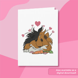 Jag Kärlek mer än morötter Guinea Gris Valentine Kort