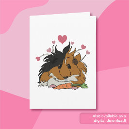 Jag Kärlek mer än morötter Guinea Gris Valentine Kort