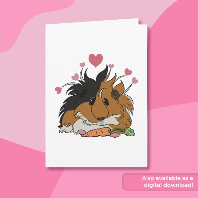Jag Kärlek mer än morötter Guinea Gris Valentine Kort (Skapare uppladdad)