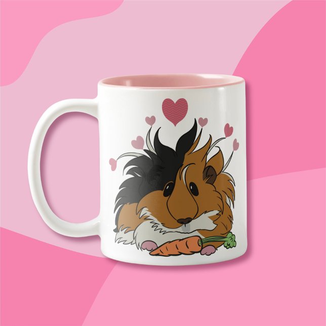 Jag Kärlek mer än morötter Guinea Gris Valentine Två-Tonad Mugg (Skapare uppladdad)