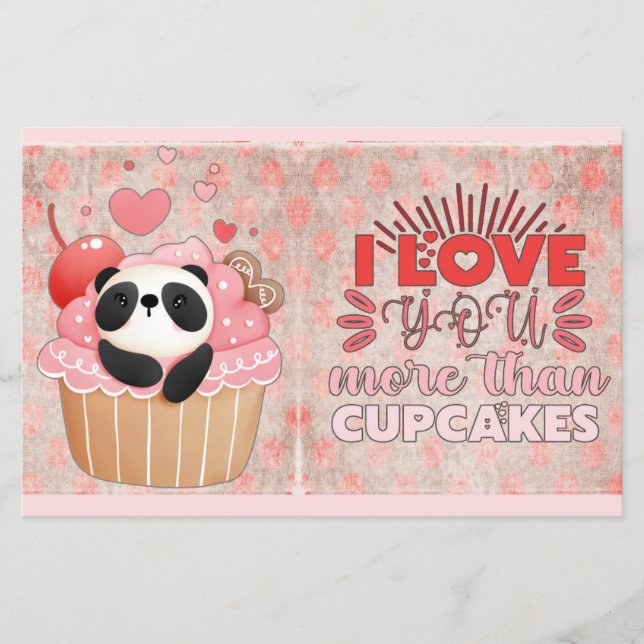 Jag Kärlek mer än Muffinsar Panda-Valentineser (Framsida)