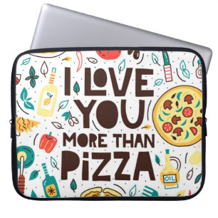 Jag kärlek mer än pizza. Italienska matbrev Laptop Fodral