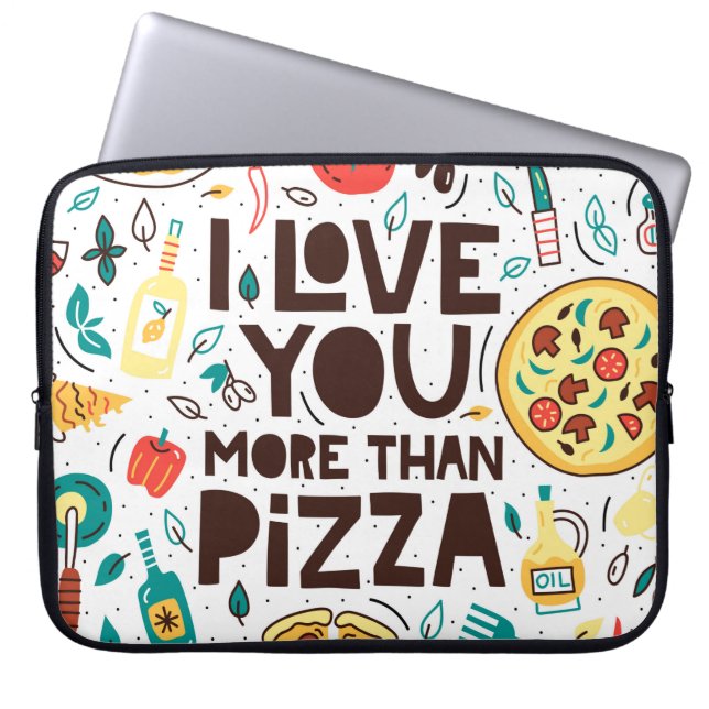 Jag kärlek mer än pizza. Italienska matbrev Laptop Fodral (Framsidan)