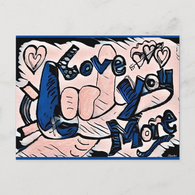 Jag Kärlek mer Contemporary Vykort (Framsida)