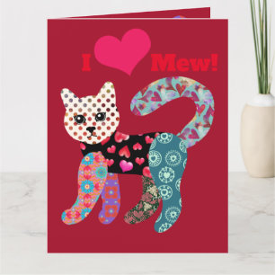 Jag Kärlek Mew! Valentine Kattunge Doll Greeting C Tack Kort