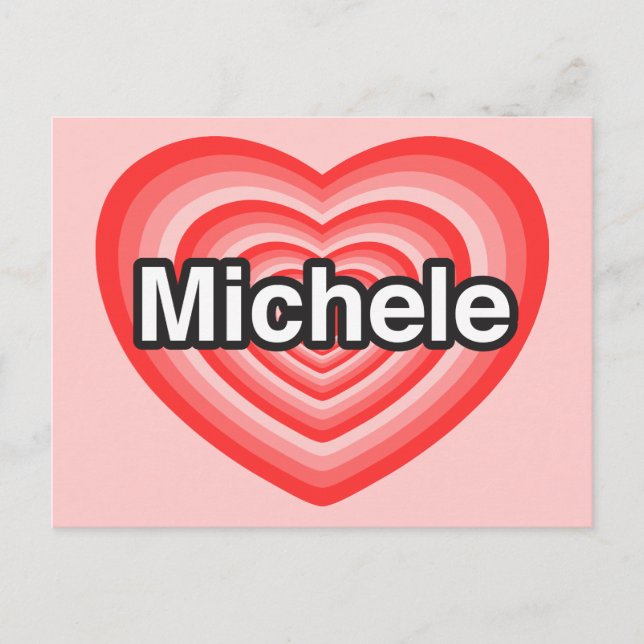 Jag kärlek Michele. Jag kärlek du Michele. Hjärta Vykort (Framsida)