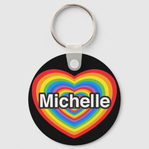 Jag kärlek Michelle. Jag kärlek du Michelle. Hjärt Nyckelring