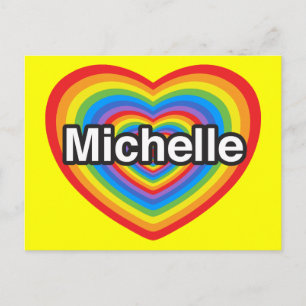 Jag kärlek Michelle. Jag kärlek du Michelle. Hjärt Vykort