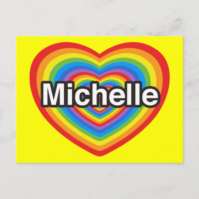 Jag kärlek Michelle. Jag kärlek du Michelle. Hjärt Vykort (Framsida)