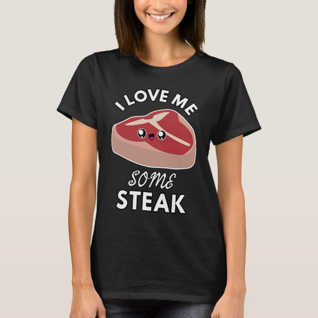 Jag Kärlek mig lite steak Cute Kött Eater Kids och T Shirt (Framsida)