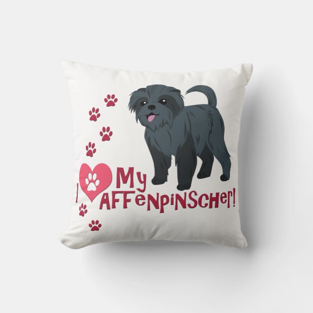 Jag Kärlek min affenpinscher! Kudde (Framsida)