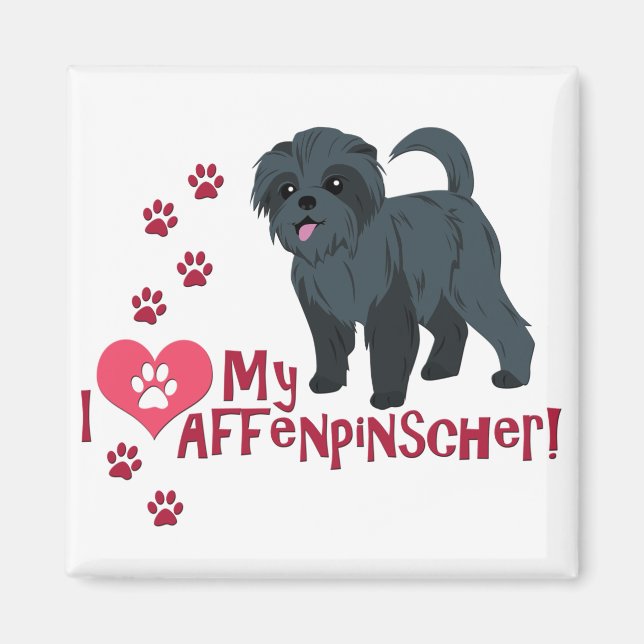Jag Kärlek min affenpinscher! Magnet (Framsidan)