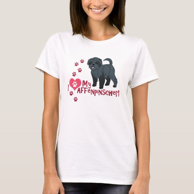 Jag Kärlek min affenpinscher! T-shirt (Framsida)