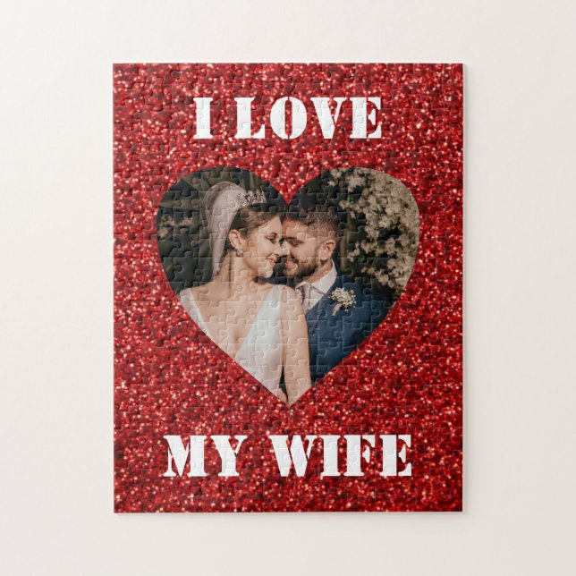 Jag Kärlek min Anpassningsbar i hjärtat, Photo Hea Pussel (Vertikal)