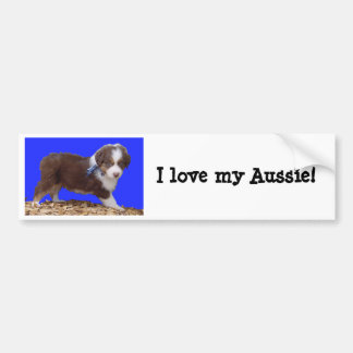 Jag kärlek min Aussie! Bumper Sticker Bildekal