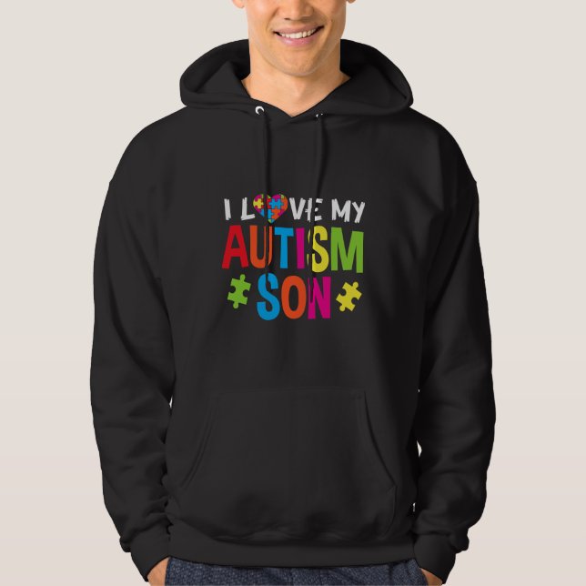 Jag Kärlek min Autism Son Hoodie (Framsida)