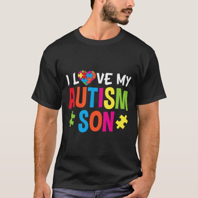 Jag Kärlek min Autism Son T Shirt (Framsida)