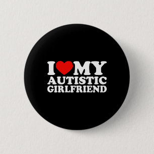 Jag Kärlek min autistiska flickvän Heart min autis Knapp