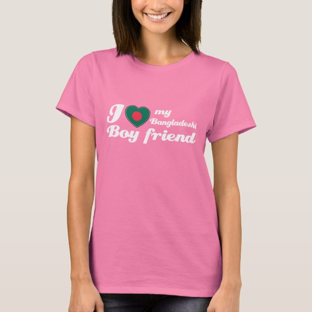 Jag kärlek min bangladeshi Boyvän Tee Shirt (Framsida)