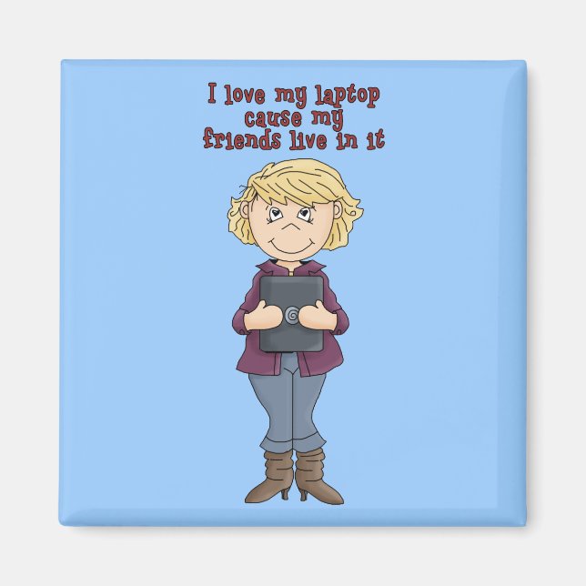 Jag Kärlek min bärbara dator... Magnet (Framsidan)