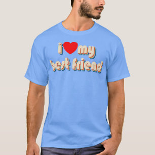 Jag Kärlek min bästa vän Red Heart Retro i Kärlek  T Shirt