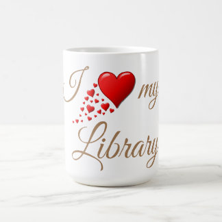 Jag Kärlek min Bibliotek Round Sticker Lakan Kaffemugg