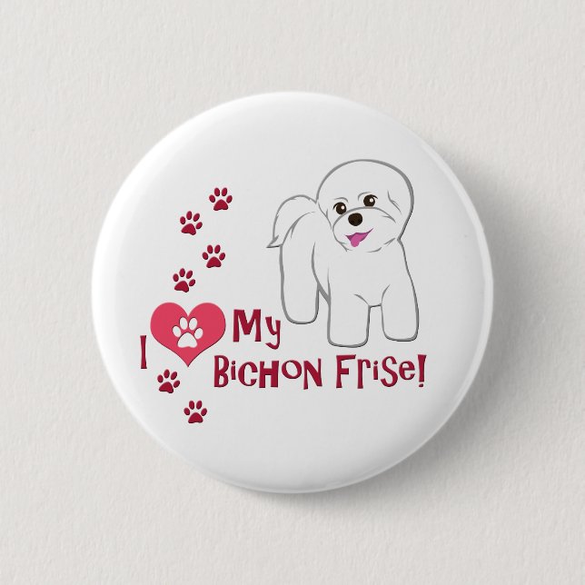 Jag Kärlek min bichon Frise! Knapp (Framsida)