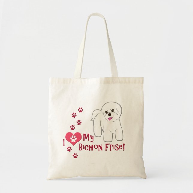 Jag Kärlek min bichon Frise! Tygkasse (Framsidan)