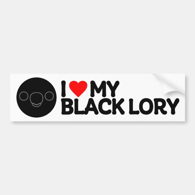 JAG KÄRLEK MIN BLACK LORY BILDEKAL (Framsidan)
