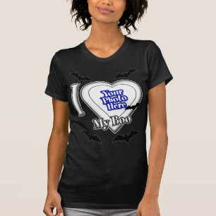 Jag Kärlek min boo med ditt foto med Fladdermöss T Shirt