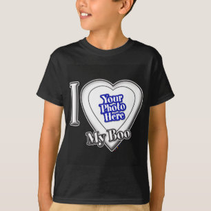 Jag Kärlek min boo med ditt foto T-skirt T Shirt