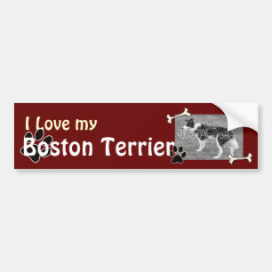 Jag kärlek min Boston Terrier Bumper Sticker Bildekal