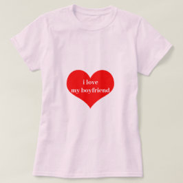 Jag Kärlek min Boykompis Cute Heart Red Ljus rosa T Shirt