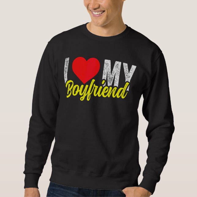 Jag Kärlek min Boykompis jag älskar min Boykompis  Lång Ärmad Tröja (Framsida)