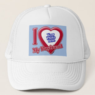 Jag Kärlek min Boykompis Photo Red Heart Baby blue Keps